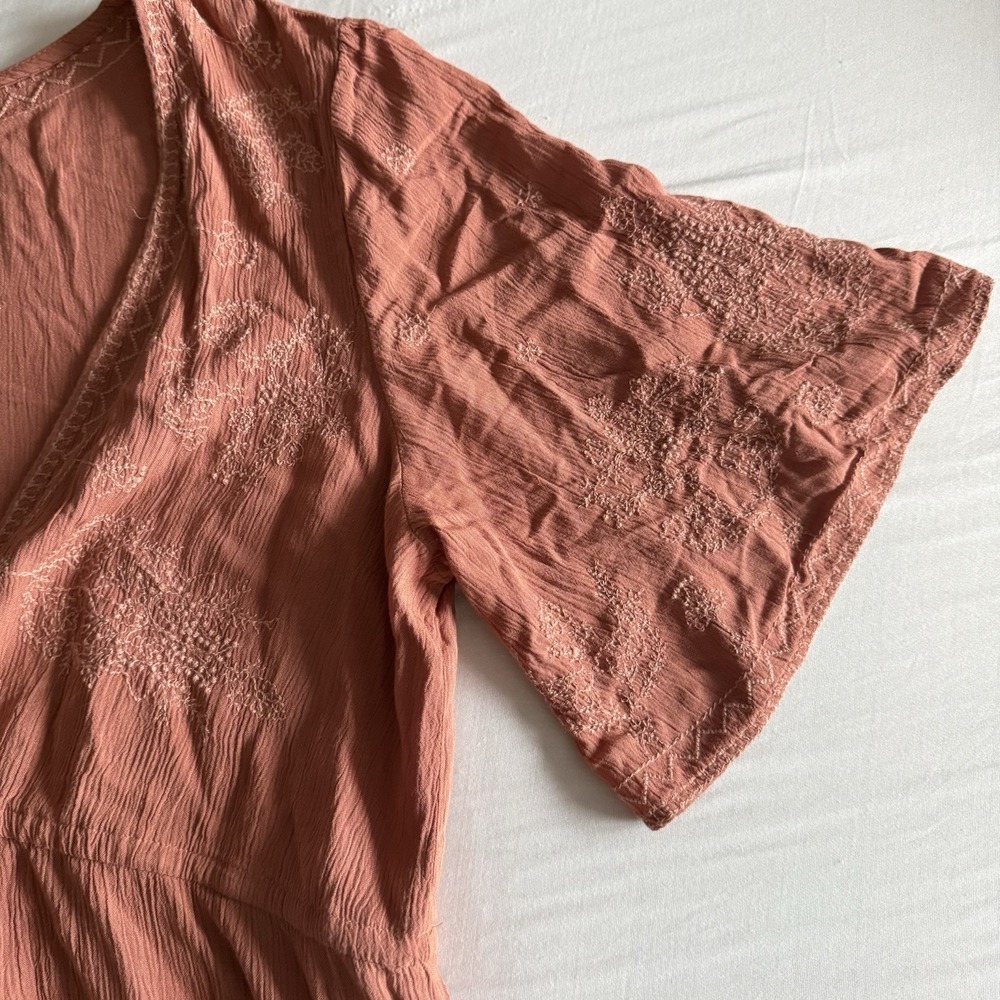 American Eagle Kimono Duster Cover Up Womens M Boho Festival Cottage Beach - Picture 4 of 15